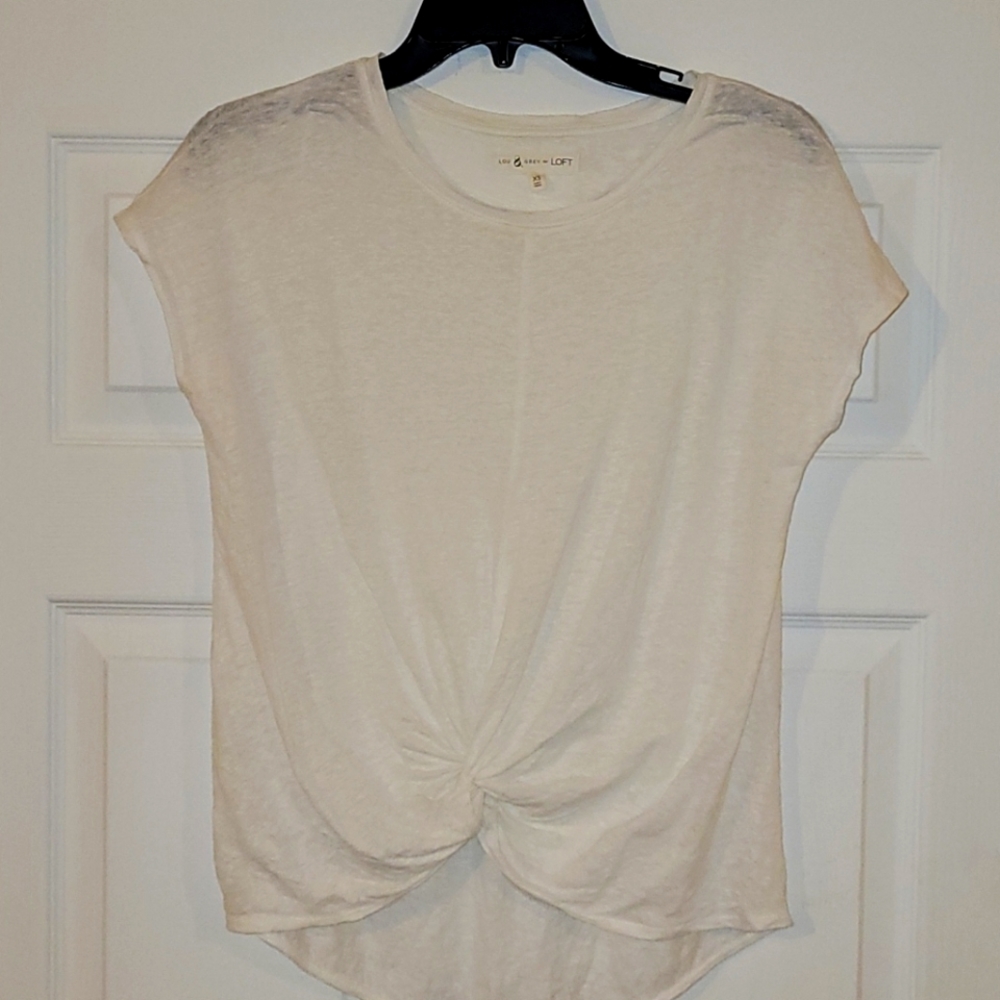 Lou&Grey for Loft linen white tee XS